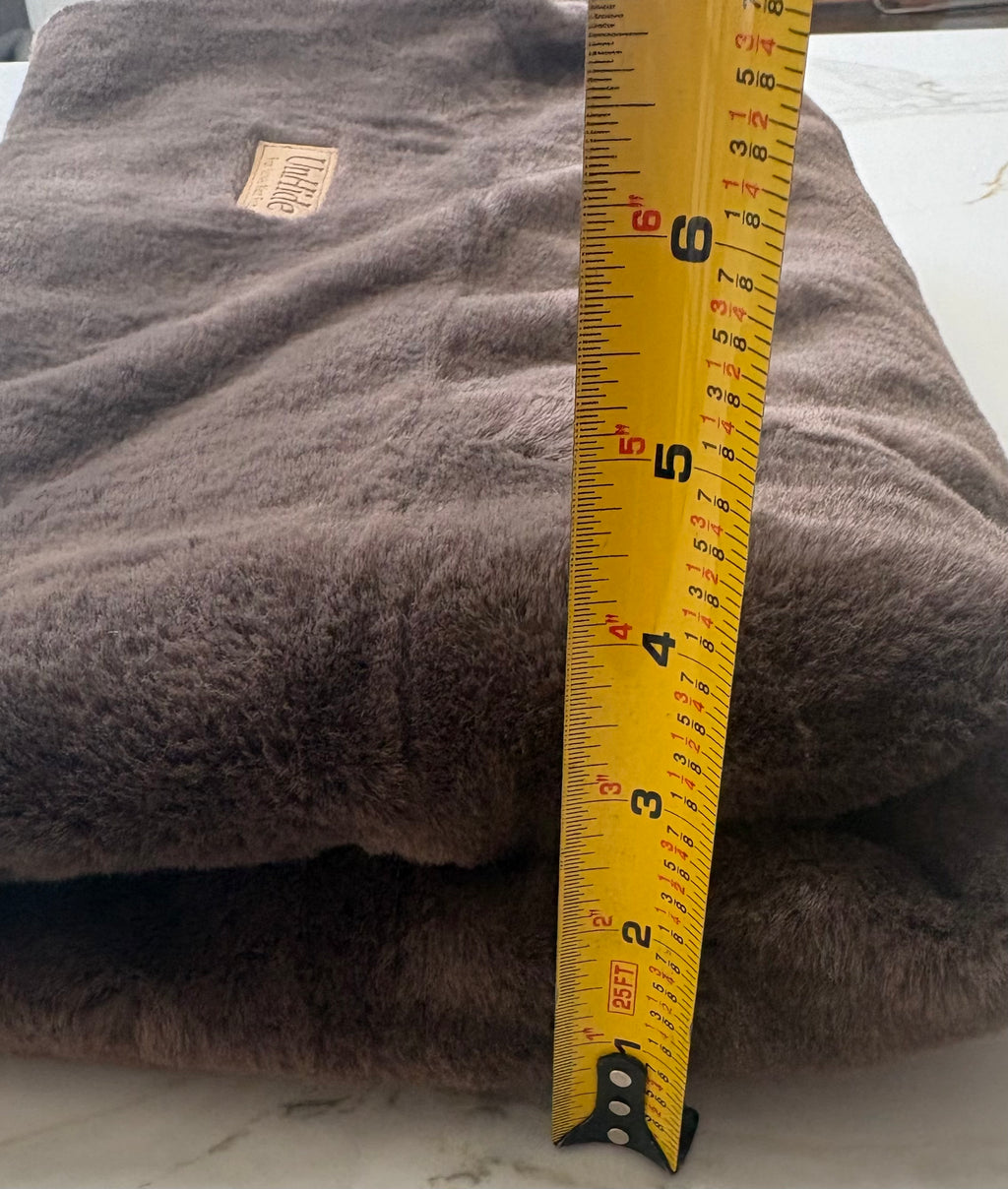 New UnHide Faux Fur Blanket – Brown/Taupe Plush “For Love Not Fur” Throw