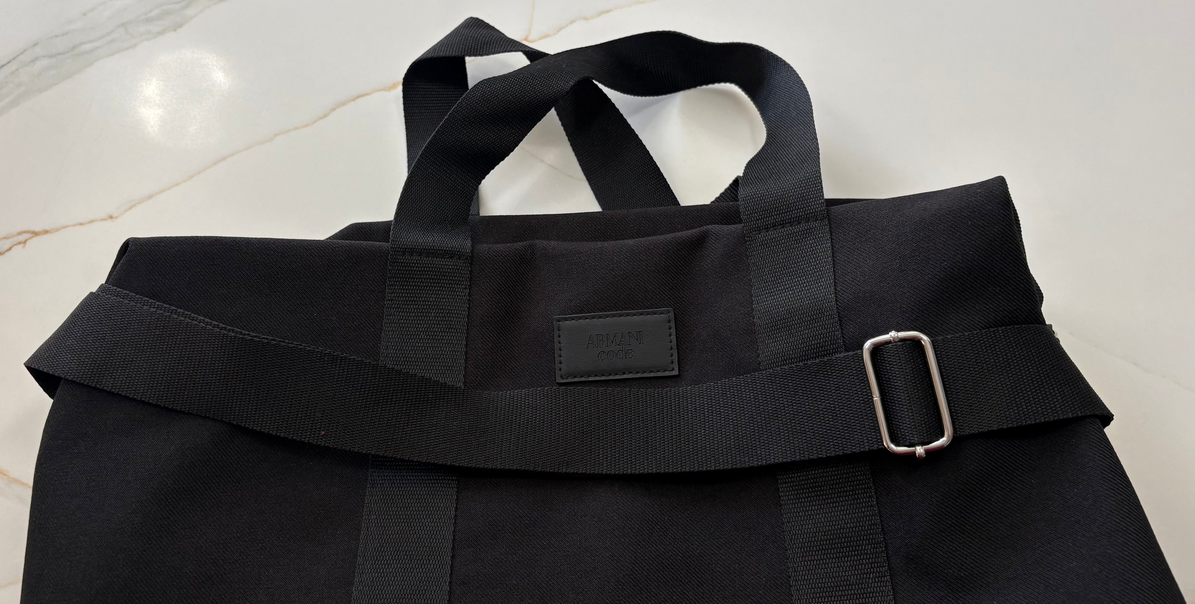 New Giorgio Armani Code Recycled Duffle / Weekender Bag – Black Travel & Gym Bag