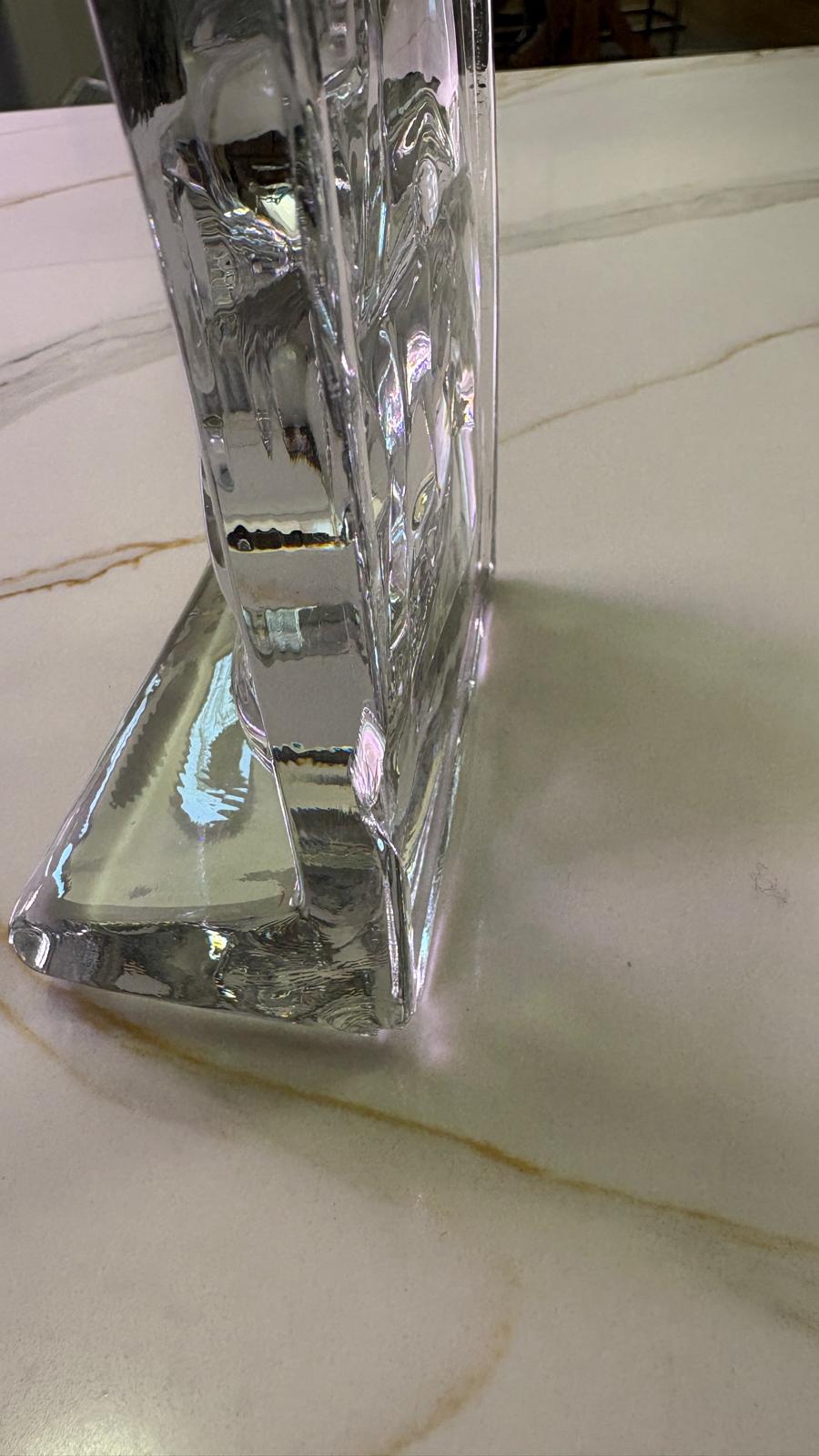Vintage Pair of New Martinsville Clear Glass Clipper Ship Bookends, Coastal Nautical Office Library Bookshelf Decor - Pair of 2